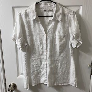 KIM ROGERS WHITE BUTTON UP TOP